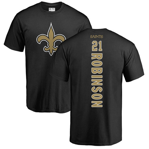 Men New Orleans Saints Black Patrick Robinson Backer NFL Football #21 T Shirt